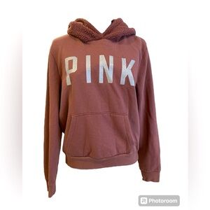 Victoria Secrets PINK Hoodie Sweatshirt Mauve Pink Large